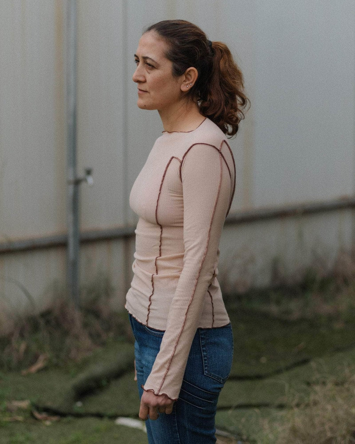 Omato Long Sleeve Rib Top