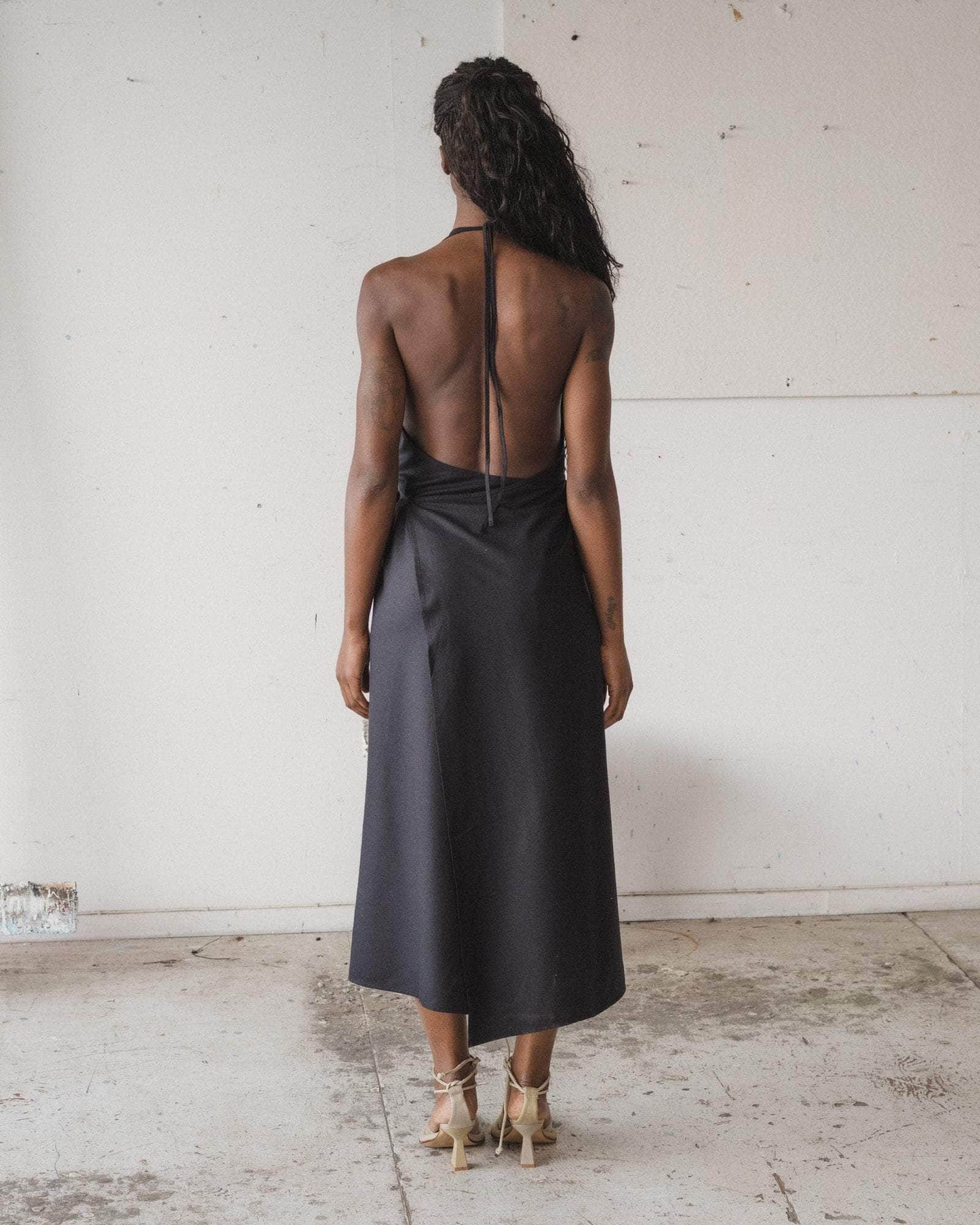 Halter Backless Apron Dress