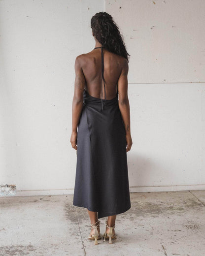 Halter Backless Apron Dress