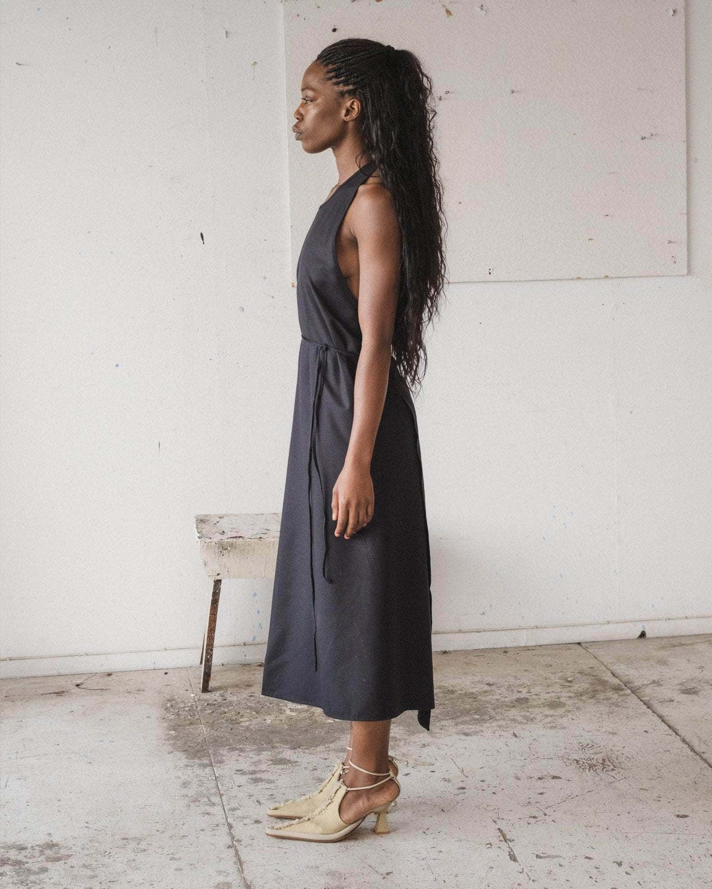 Halter Backless Apron Dress