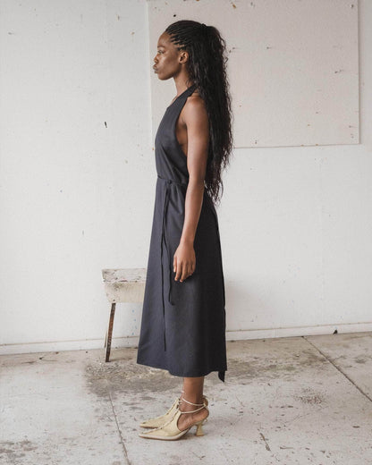 Halter Backless Apron Dress