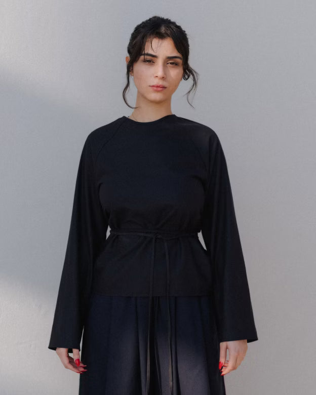 Long Sleeve Backless Apron Top